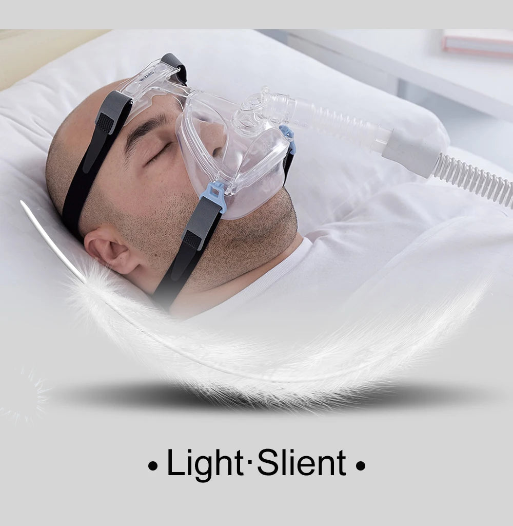 RESOXY CPAP Full Face Mask Auto BiPAP CPAP Mouth Mask Medical Silicon Full Facial Mask With Headgear for Sleep Apnea Snoring