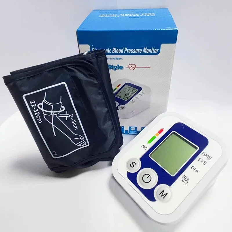 Digital Arm Blood Pressure Meter Cuff Medical Automatic Pressure Tonometer Tensiometer Heart Rate Pulse Meter BP Monitor Healthy