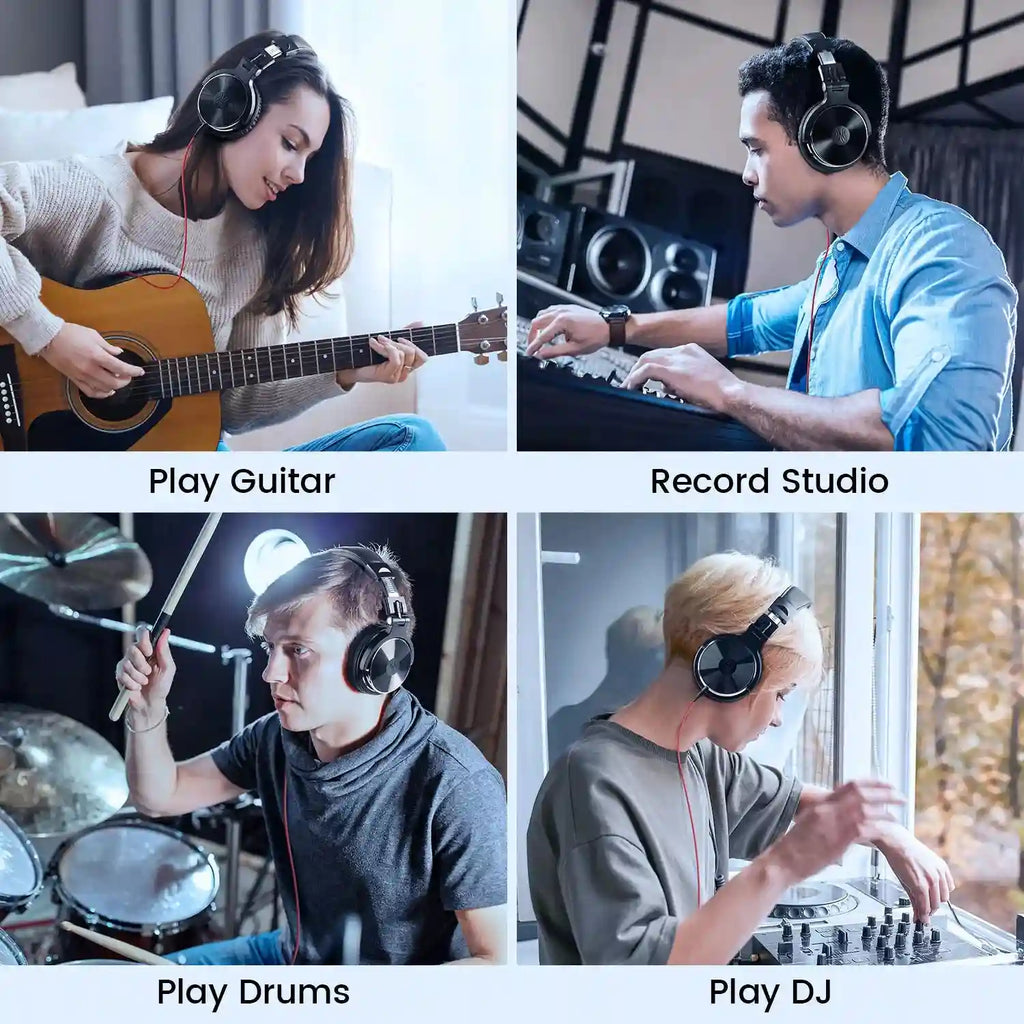 Over-Ear Wired Studio Monitor Headphones with Mic - Tidesmit Tidesmit
