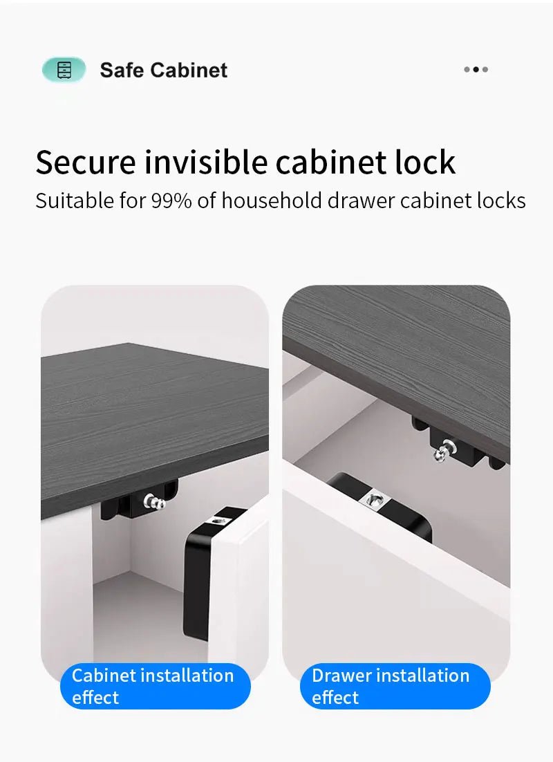 Support Tuya App Bluetooth Cabinet Drawer Invisible Electronic Lock 13.56M RF Card Smart Drawer Lock Keyless