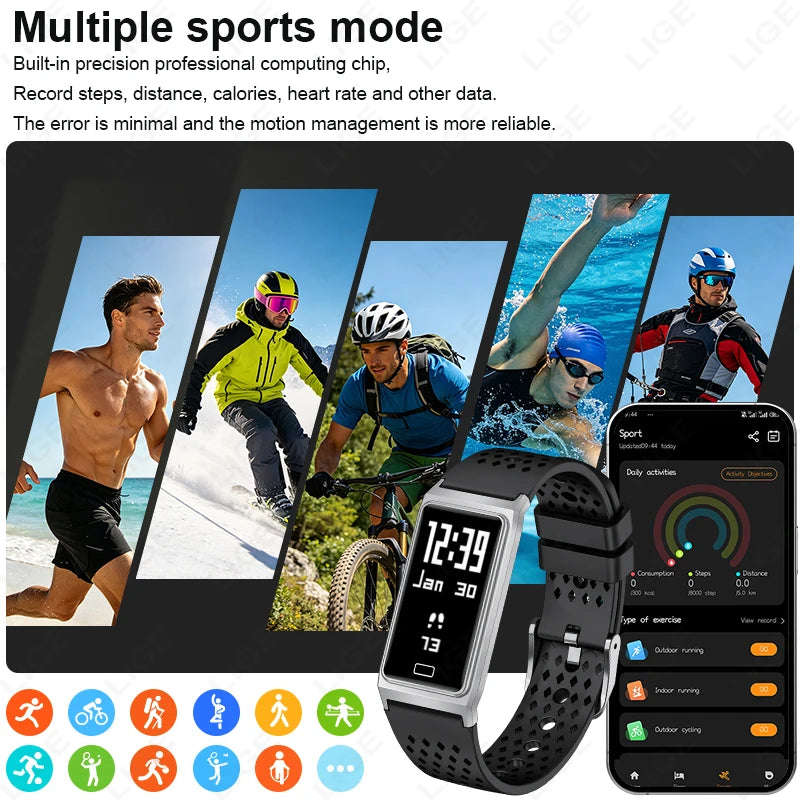 New Call Reminder Smart Watch Men Women Sports Fitness Tracker Smart Bracelet IPX8 Waterproof Heart Rate Sleep Monitor Pedometer