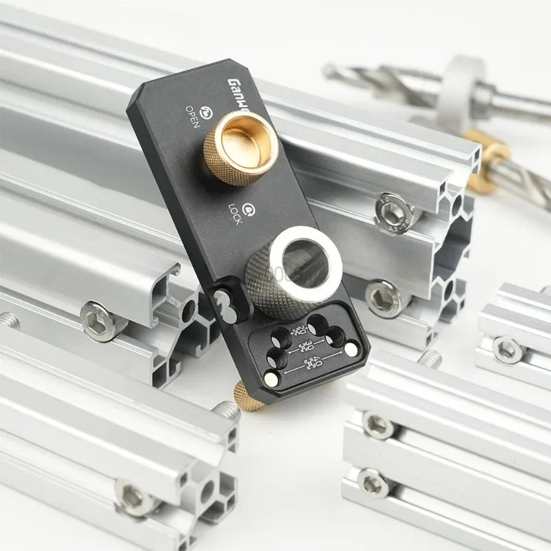Aluminum Profile Positioning Punching Locator 20/30/40 Series Profile Universal Drilling Jig Set with M6 and M8 Step Drill Bits