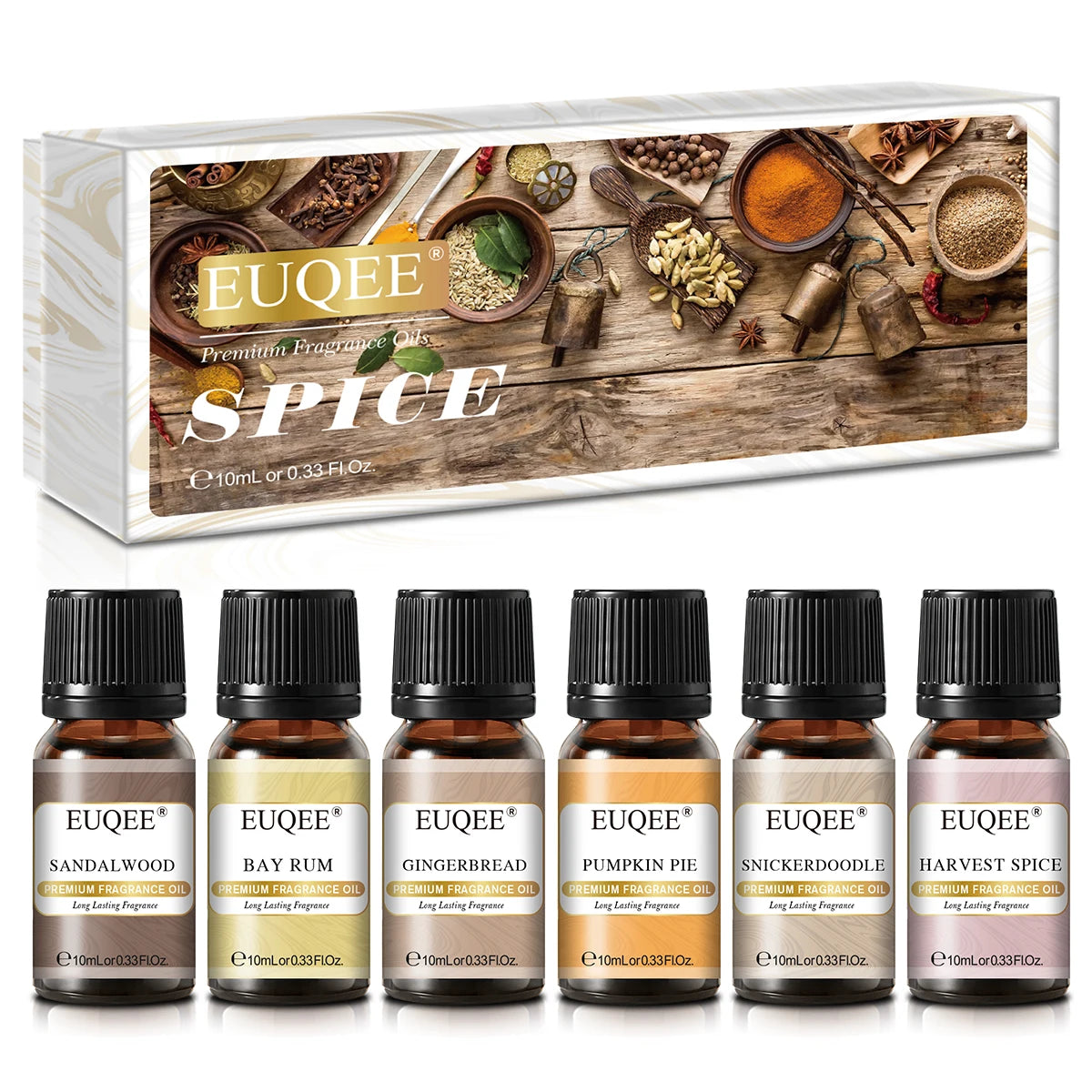 EUQEE Aromatherapy Fragrance Oil-10ml Coffee Leather Forest Pine Chocolate Coconut Cream Aroma Essential Oil For Reed Diffuser
