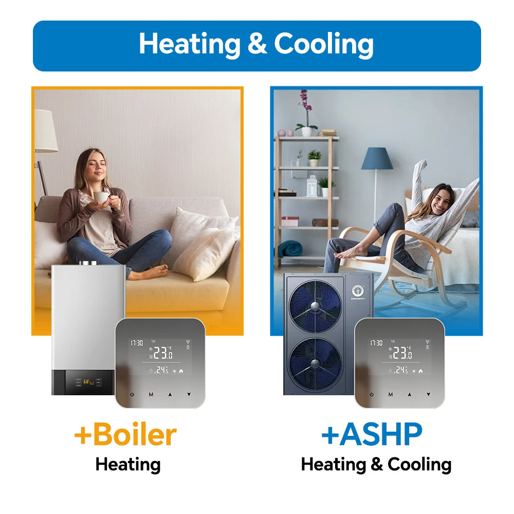 WiFi Thermostat for Boiler Battery Powered Accurate Heating Cooling Control for Your Home Compatible with Alexa Google Alice
