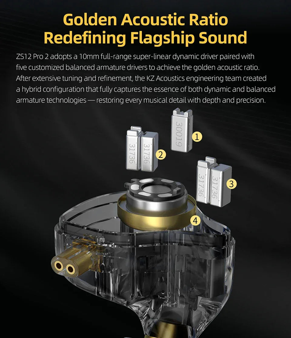 Wired Hybrid IEM Earphones HiFi Bass Gaming Audio | Tidesmit Tidesmit