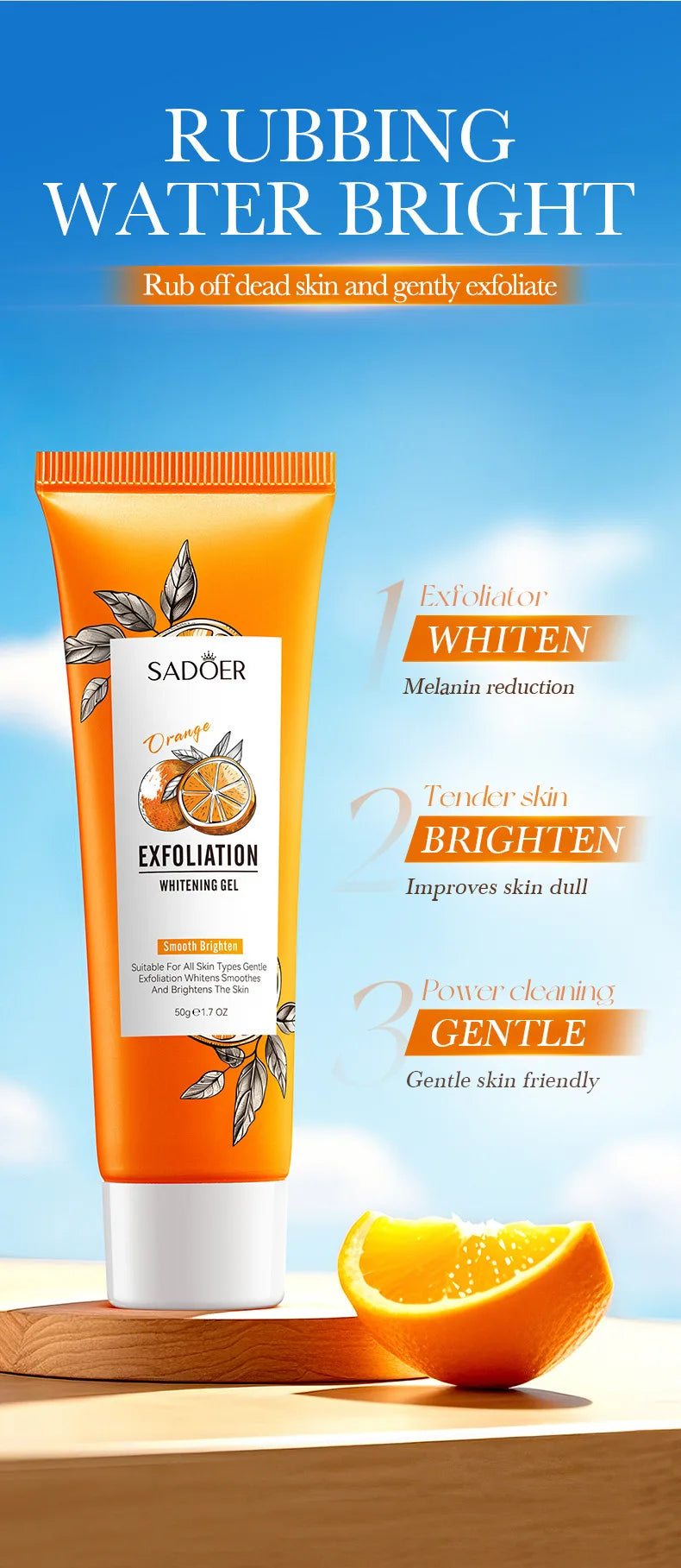 Orange Exfoliating Peeling Gel | Deep Pore Cleanser | Tidesmit 50g Scrubs Treatments Tidesmit