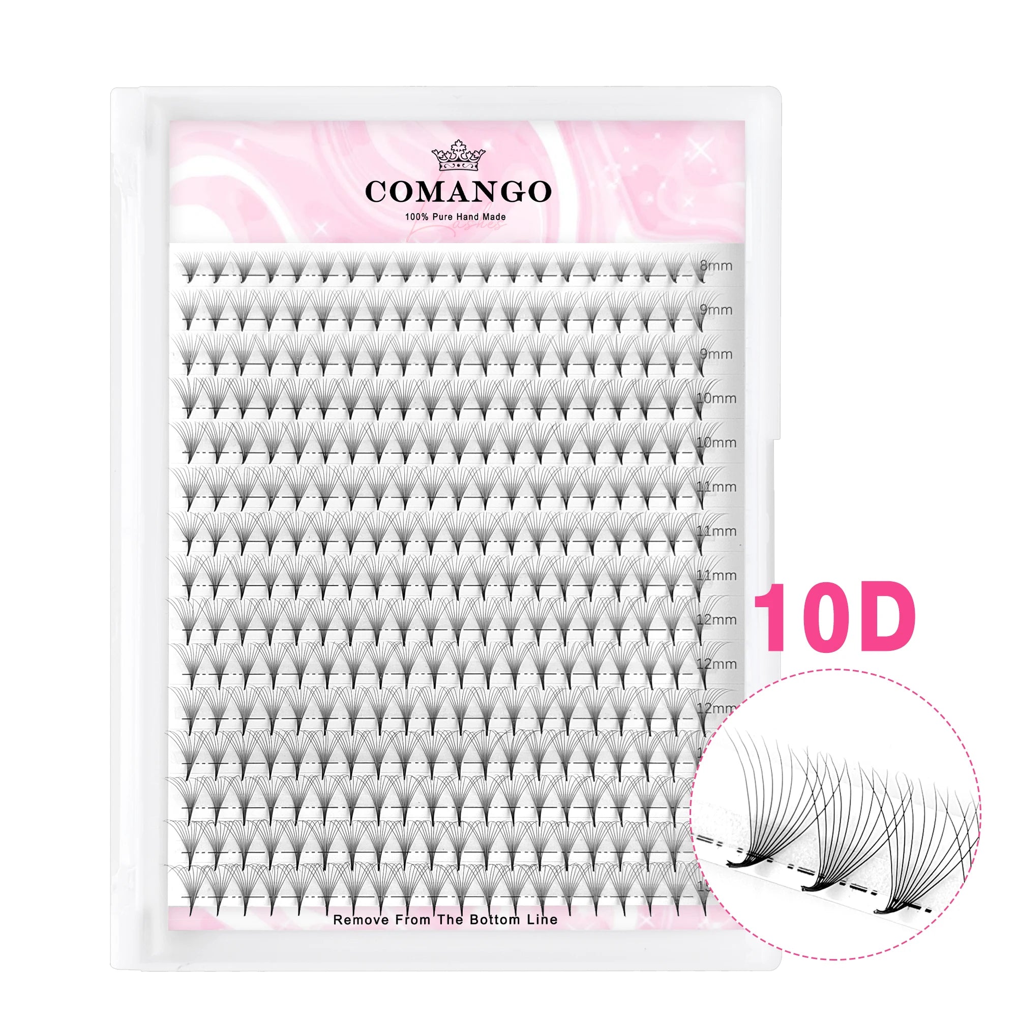 CoMango Wispy Pointy Base Premade Russian Volume Fans 3D 6D 10D 12D 14D 16D Lashes Extension 300 Fans False Mink Eyelashes False Eyelashes 10D 0.07 (300Fans) Tidesmit