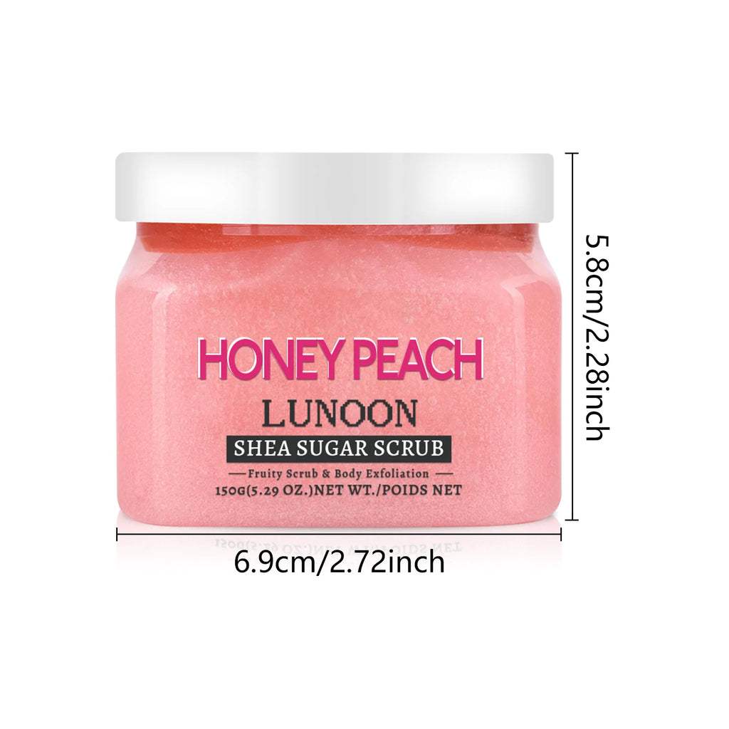 Peach Shea Butter Body Scrub Exfoliator - 150g Natural Skin Treatment Scrubs Treatments Tidesmit
