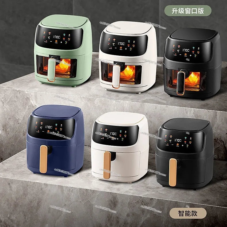 Visual 5-liter Large Capacity Air Fryer Multi-functional Household Touchscreen Color Display Electric Fryer
