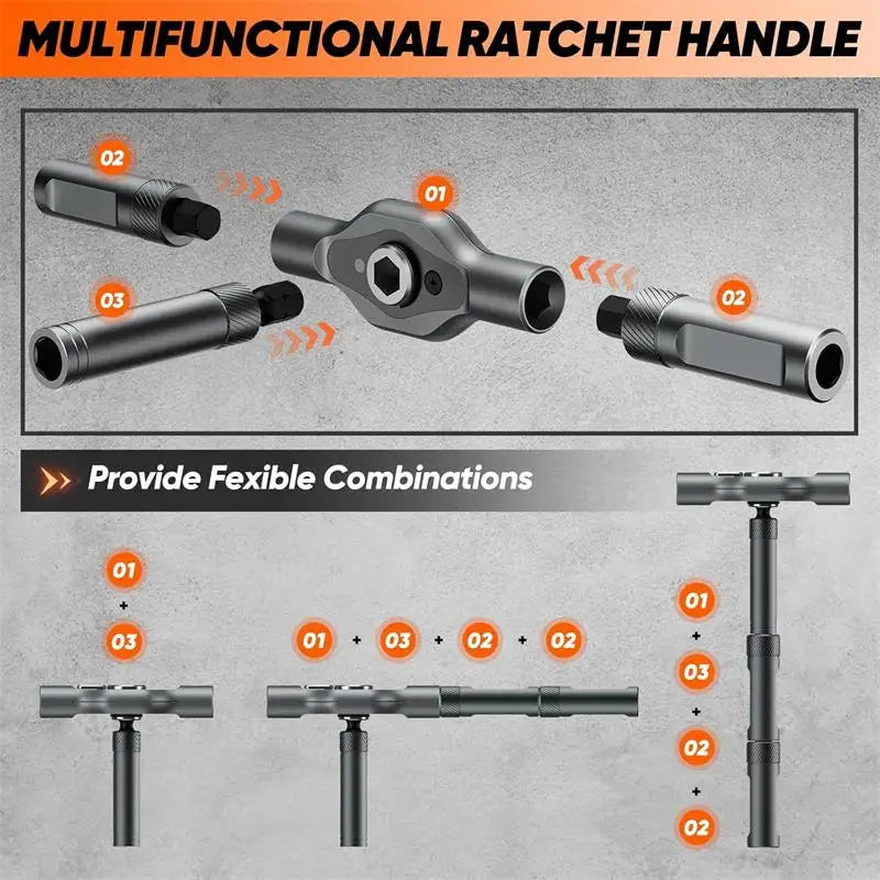42 in 1 Magnetic Screwdriver Set, Multi Bit Ratchet Driver Portable Repair Tool Kit for Furniture, Computer, Bicycle, DIY
