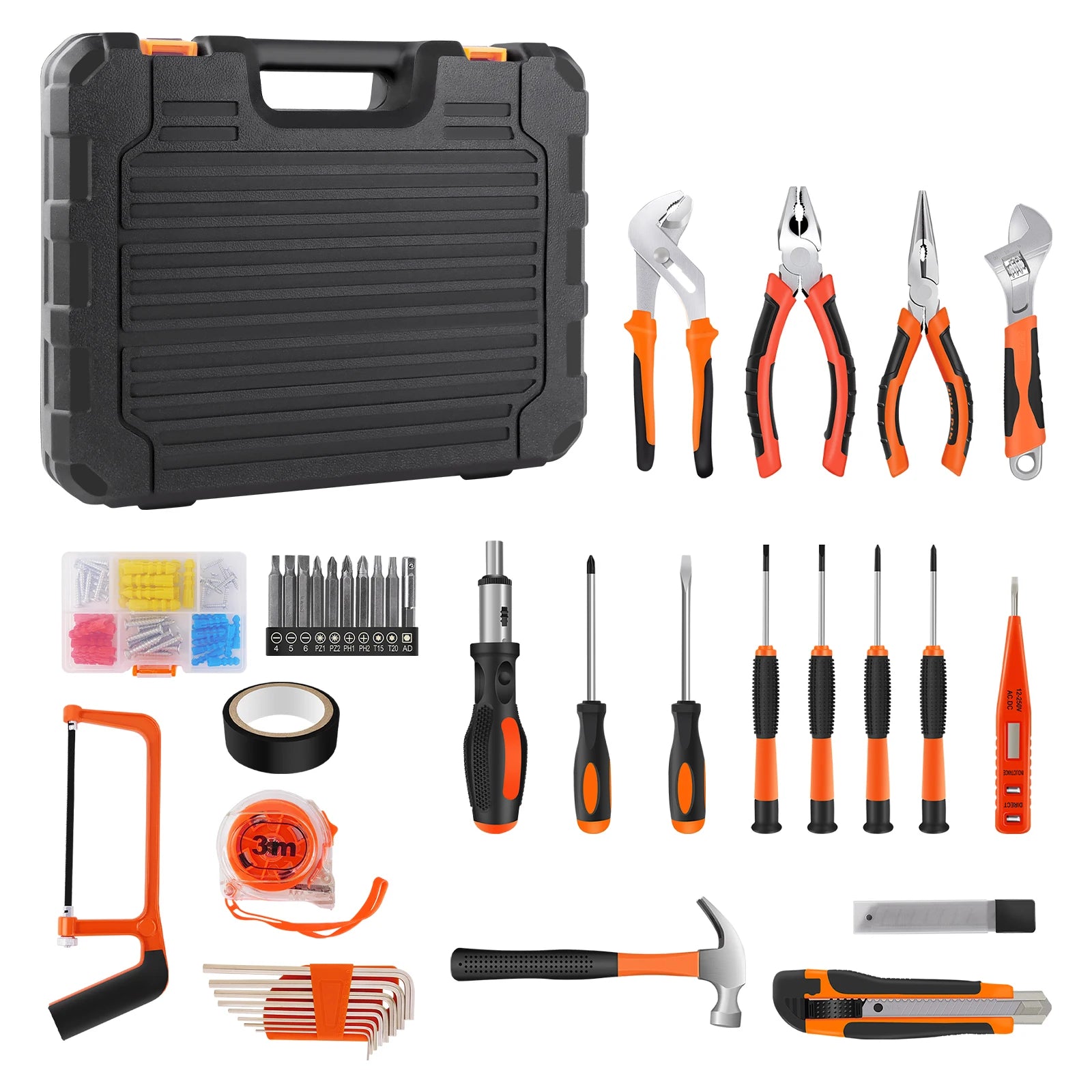 102 Pcs Tool Set Household Hardware Hand Tool Kit Car Auto Repair Set Tool Box Key Wrench Set Screwdriver