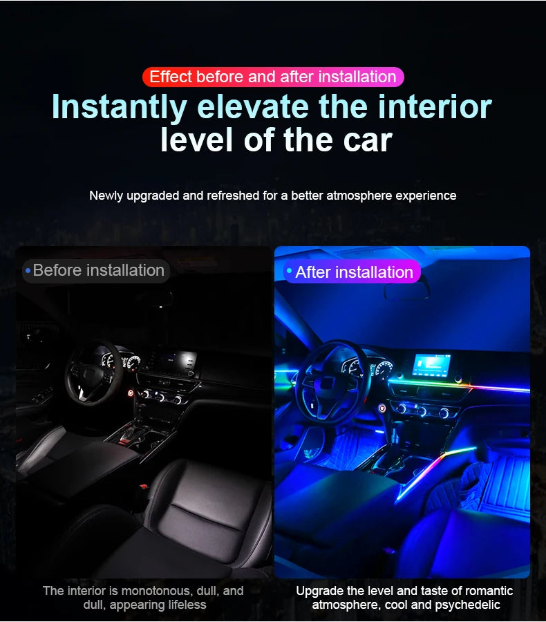 Tidesmit RGB Symphony Car Ambient Lighting Kit - Customizable LED Strips Tidesmit