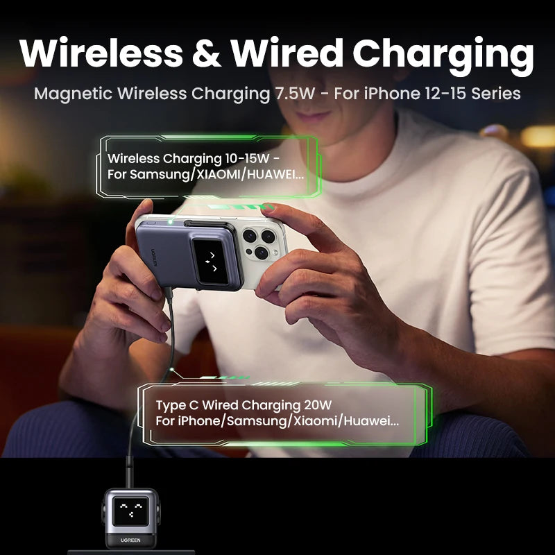 Magnetic Power Bank 10000mAh Wireless Fast Charger with PD Support Tidesmit