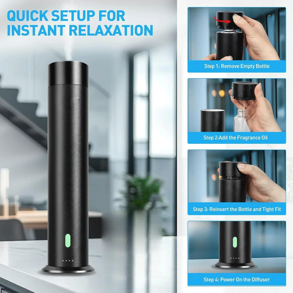 Coverage 1000 Sq.ft  Fragrance Diffuser 120ML Aroma Diffuser Smart Timing Remote Waterless Essential Oil Diffuser Large Room