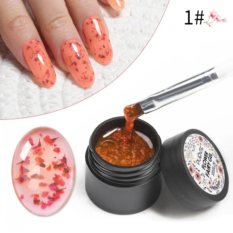 3D Sculpture Gel Nail Polish 15ml - Professional Soak Off Formula Permanent Makeup Machines Dried flower gel 01 Tidesmit
