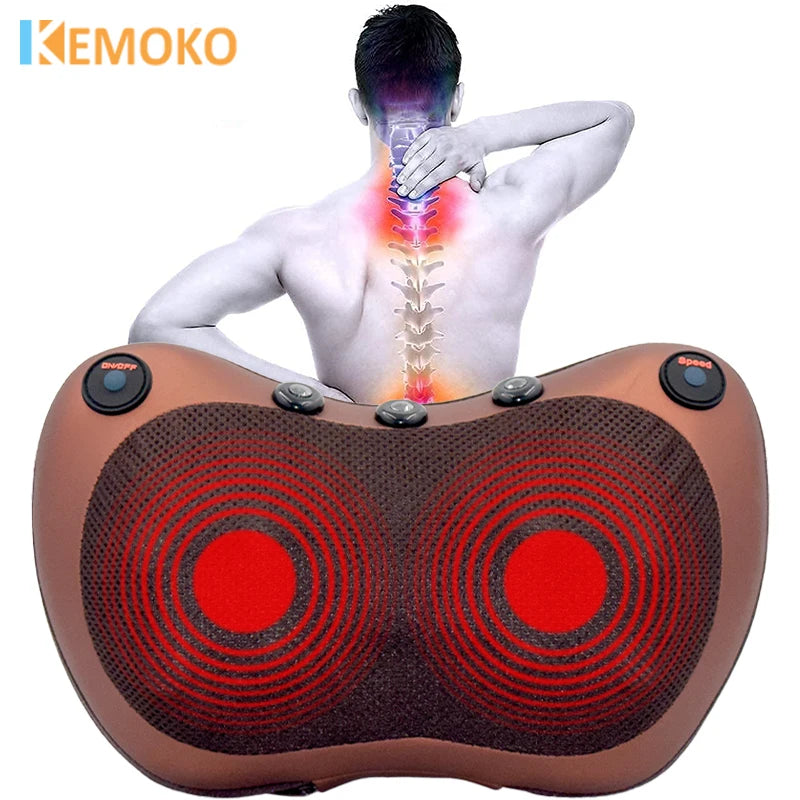 Electric Cervical Neck Massager with Heat Therapy & Spine Support Massage Cushion Tidesmit