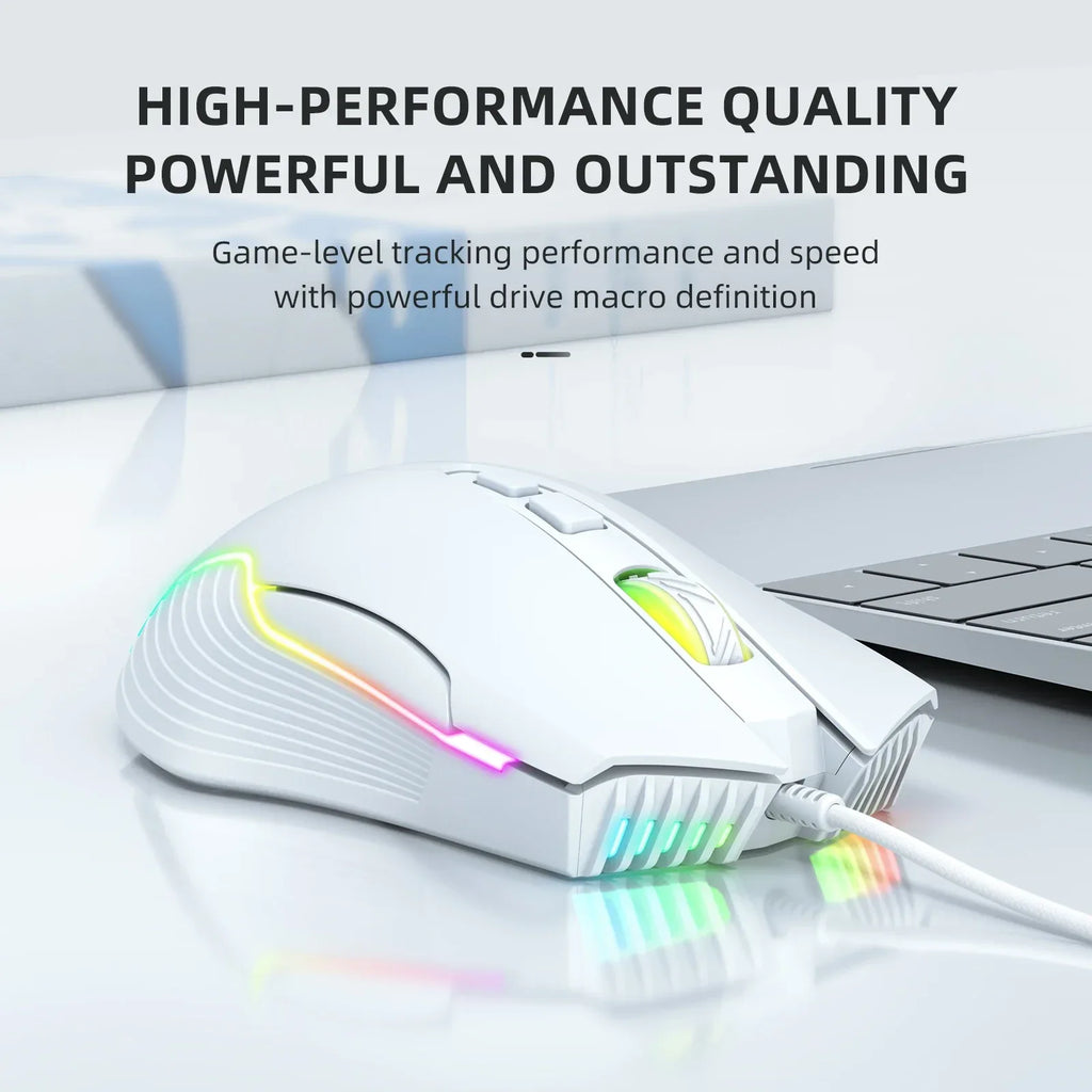 Tidesmit RGB Gaming Headset With Noise Cancelling Mic - Over-Ear PC Mouse Tidesmit