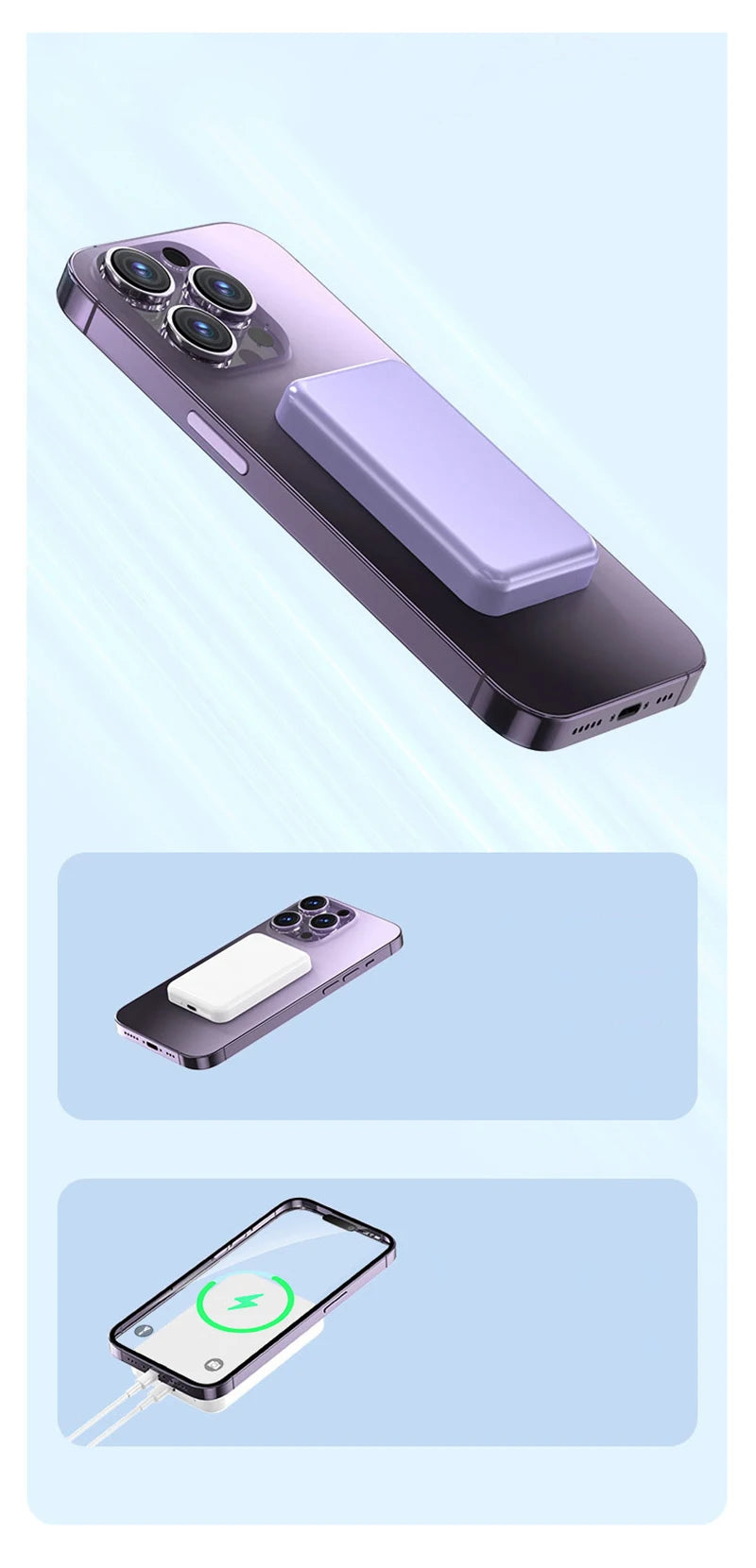 Magnetic Power Bank 50000mAh - Fast Wireless Charger for iPhone Tidesmit