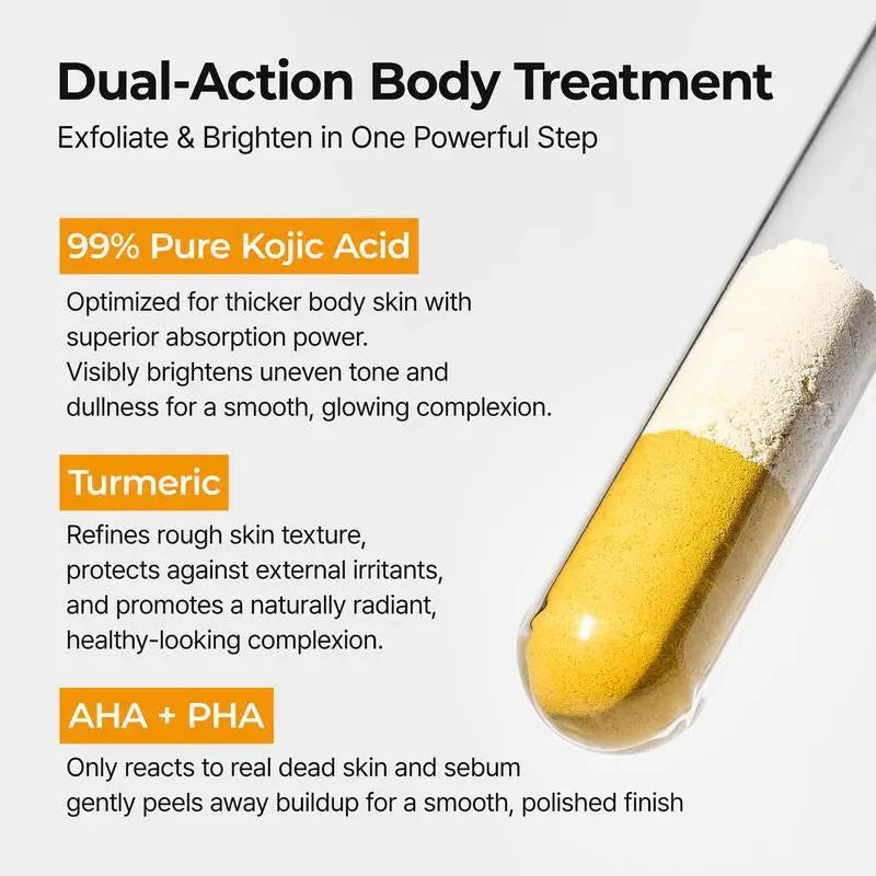 Kojic Acid Turmeric Body Scrub Spray | Natural Exfoliating 200ml Scrubs Treatments Tidesmit