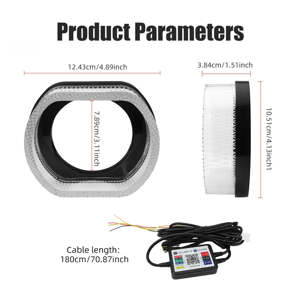 3 Inch LED Angel Eyes RGB Halo Ring Light with App Control - Tidesmit Tidesmit