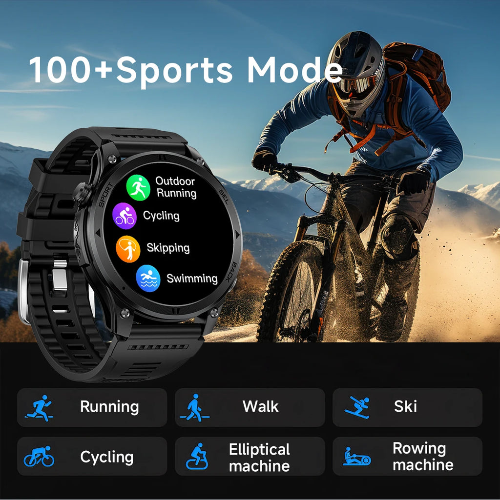 LIGE New Global Hiking Smart Watch 1.46''HD Screen 530mAh Battery GPS Path Track Outdoor Sport Fitness Waterproof Smartwatch Men