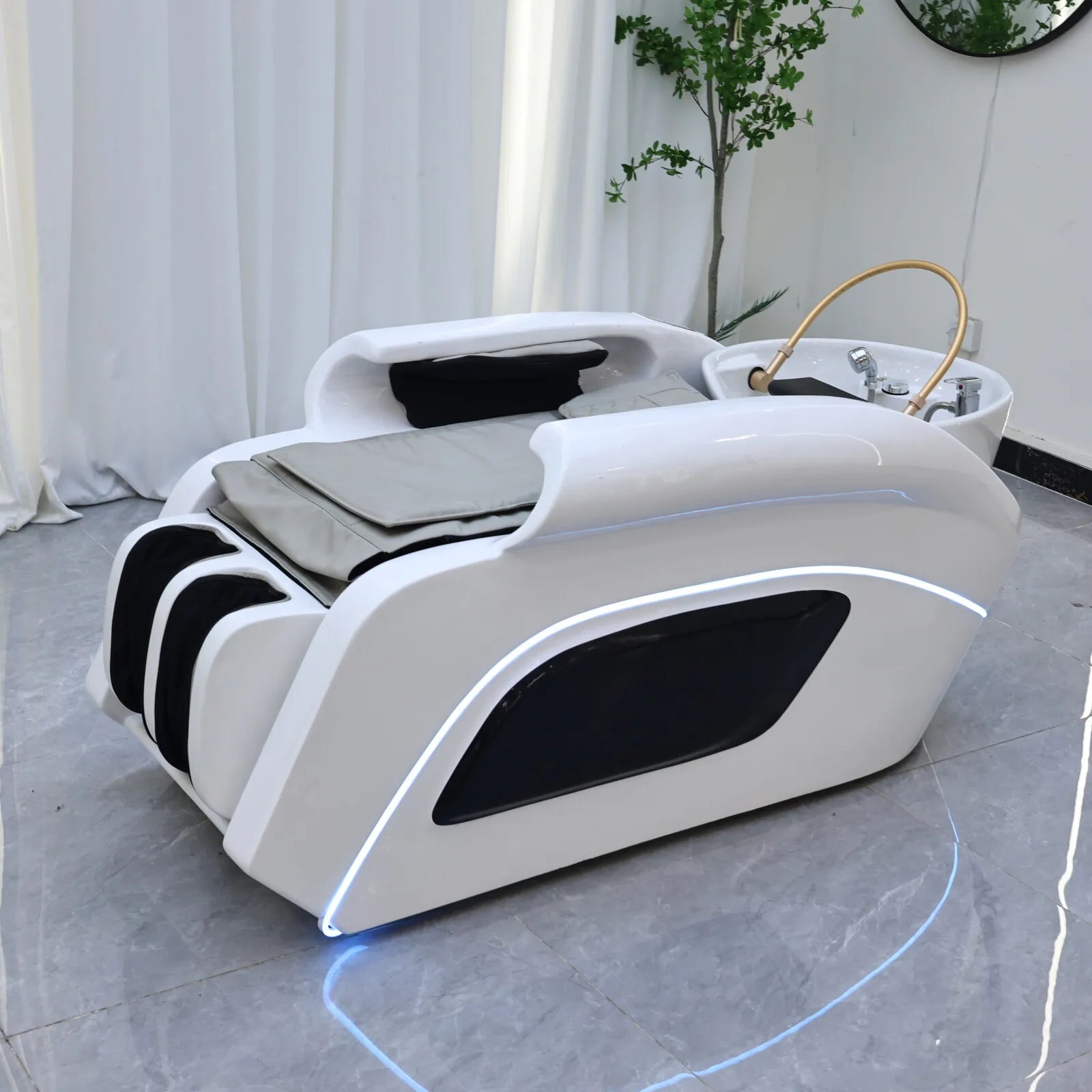 Massage Shampoo Bed for Salons – Ergonomic Hair Wash Station with Heat Massage Chairs Tidesmit