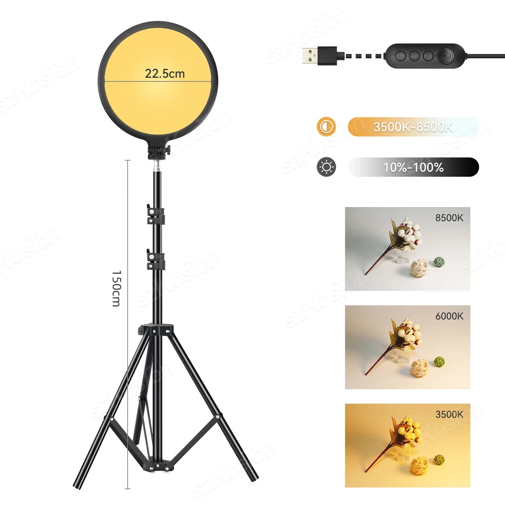 10-Inch LED Ring Light with 2M Adjustable Tripod for Professional Streaming with 1.5M tripod China Mainland Tidesmit