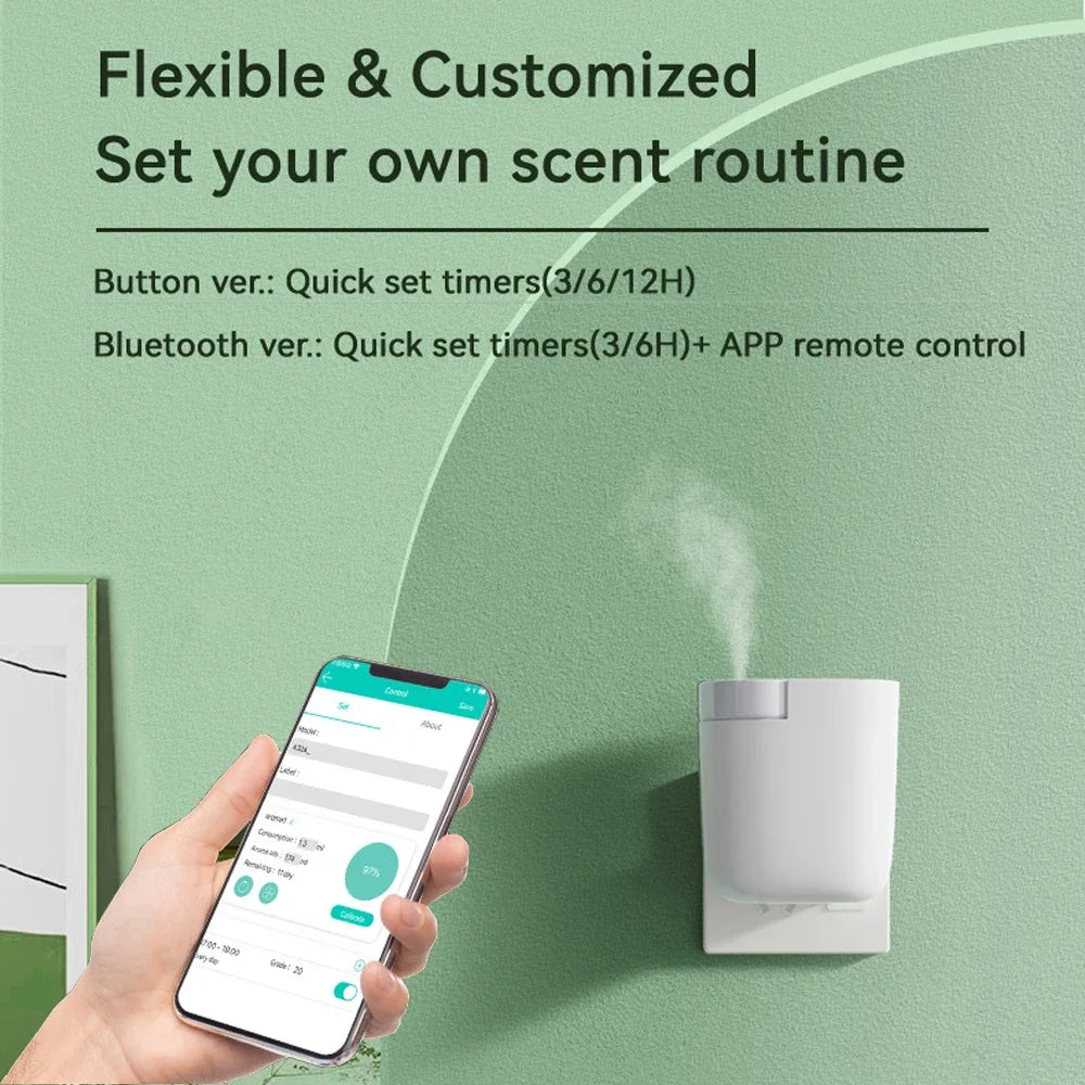 Smart Bluetooth Wall Plug in Waterless Essential Oil Aroma Diffuser Air Freshener Bluetooth Aromatherapy Nebulizer Diffuser