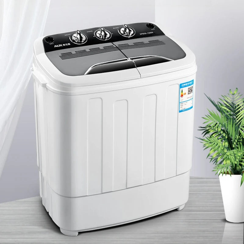 Tidesmit 5KG dual barrel semi-automatic washing machine side profile showing compact design for dorm laundry use