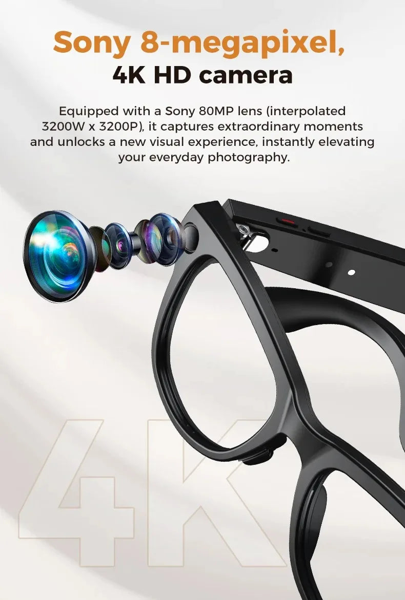 AI Smart Glasses with 8MP Camera and Real-Time Translation - Tidesmit Tidesmit