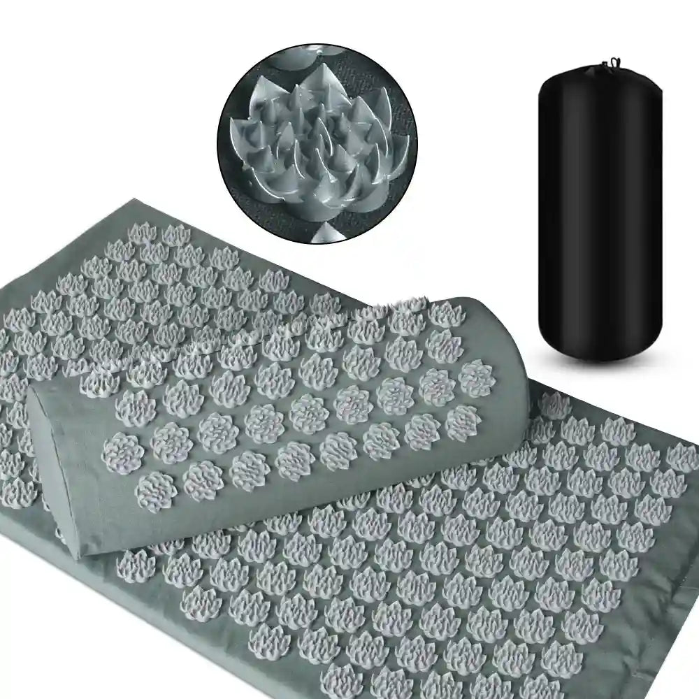 Acupressure Mat Set with Pillow - Deep Tissue Muscle Relief 3PCS Massage Roller Tidesmit