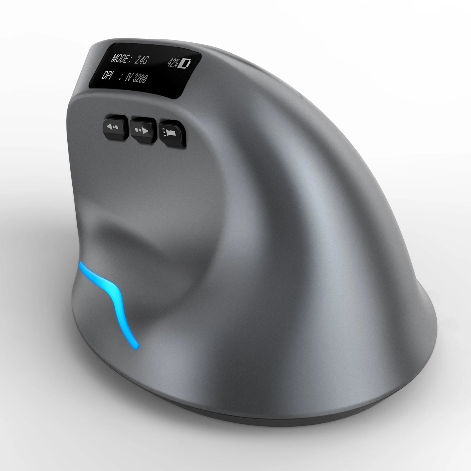 ZELOTES F-26C Mouse Rechargeable display dual-mode wireless mouse with silent 2.4GHz BT gray mouse