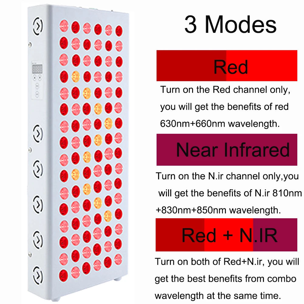 Plus500 Red Light Therapy Panel 630nm 660nm 810nm 830nm 850nm Infrared LED Therapy Light Device, Red Light Beauty Device