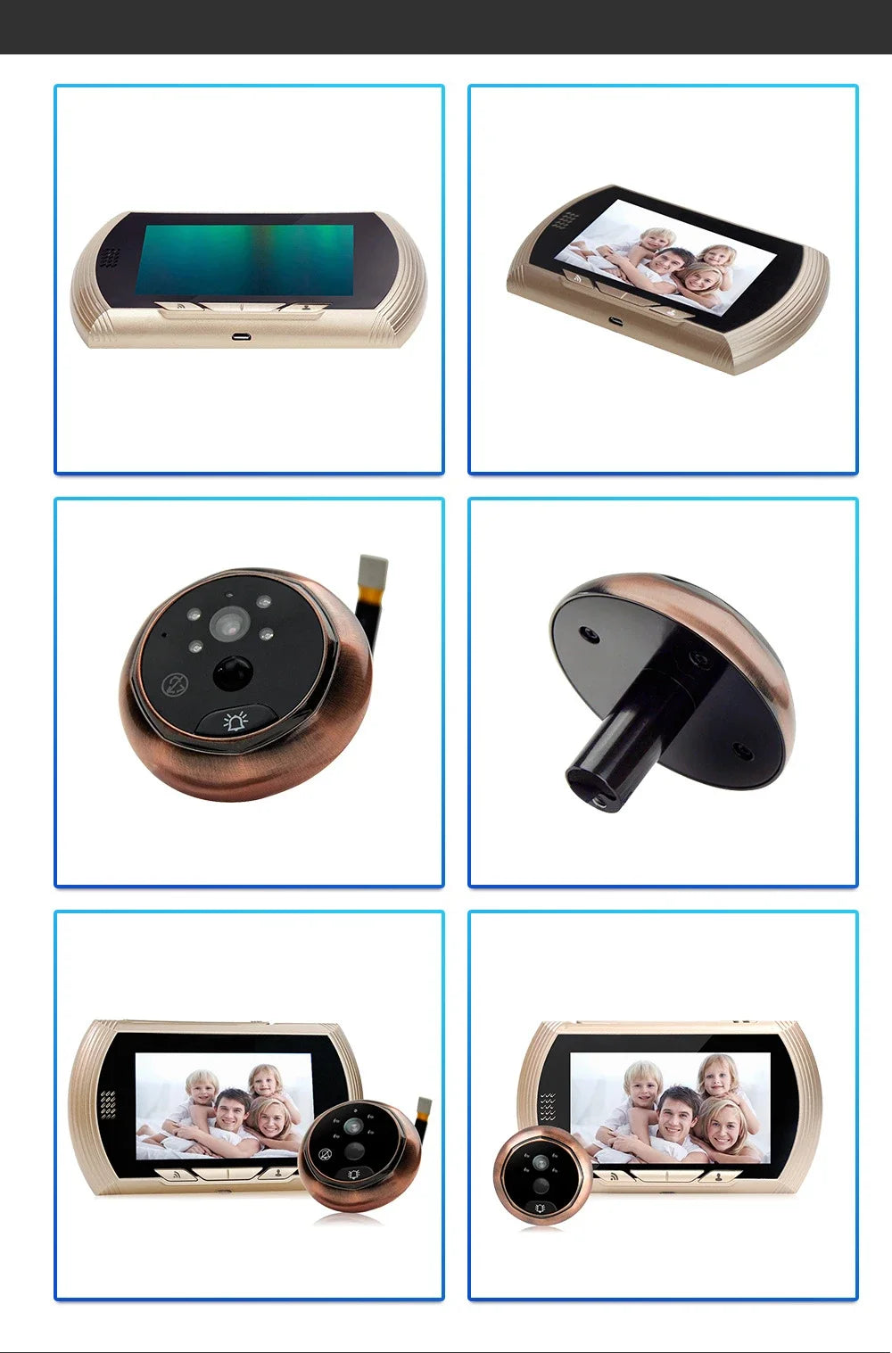 4.5 Inch Smart Digital Door Station Camera Infrared Night Vision Doorbell Door Eye Video Recording Peephole Viewer Doorbell