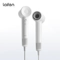 Laifen white high-speed hair dryer with lightweight 345g design, constant temperature, and noise-reduction technology.