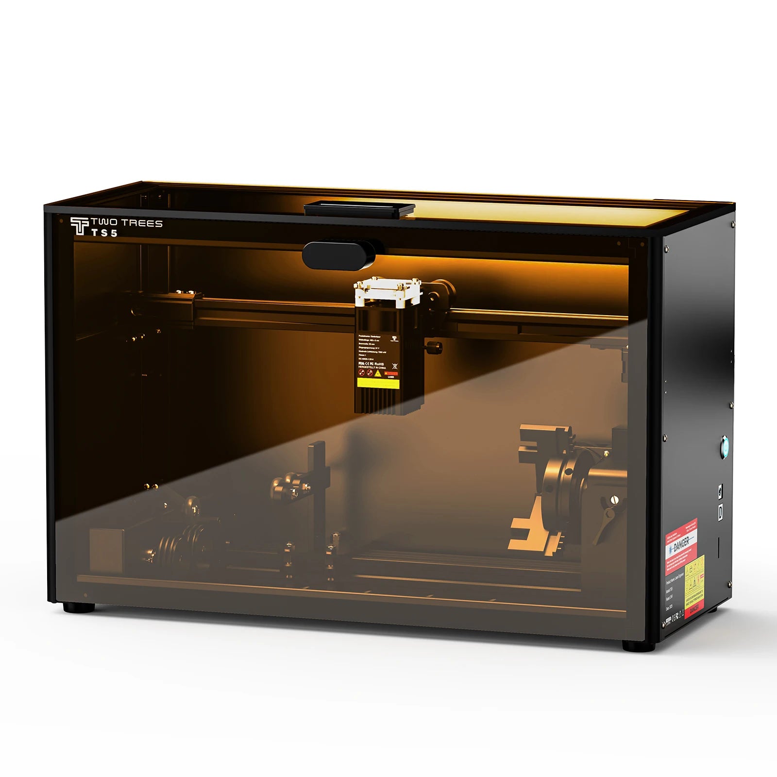 Twotrees TS5 Rotary Laser Engraver for Stanley Cup Pre-assembled 95% CNC Machine Laser Engraving Spheres And Circles Tools