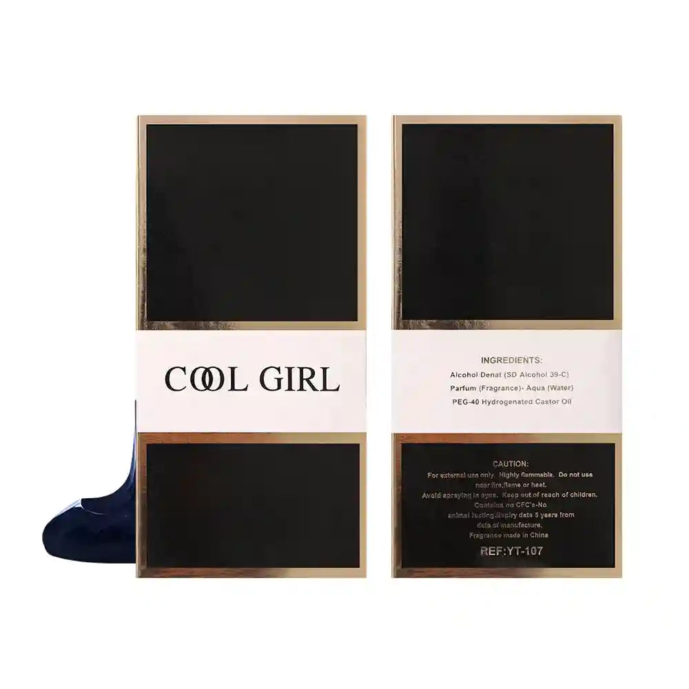 Cool Girl women's floral perfume, 90ml spray bottle with stiletto design. Luxury long-lasting fragrance for women.