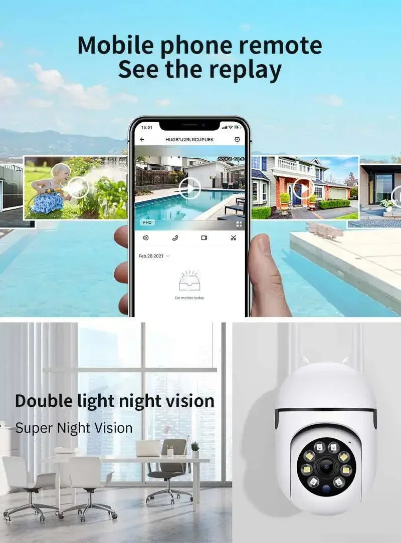 V380 pro WiFi IP Camera 4X Zoom Indoor Surveillance Camera Color Night Vision Human Detection Security CCTV Camera Baby monitor