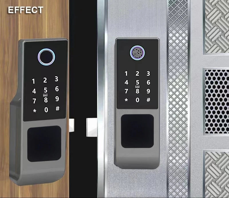 Tuya WiFi Double Side Fingerprint Door Lock IP66 Waterproof Passcode RFID Card Remote App Smart Lock For Outdoor Courtyard Gate