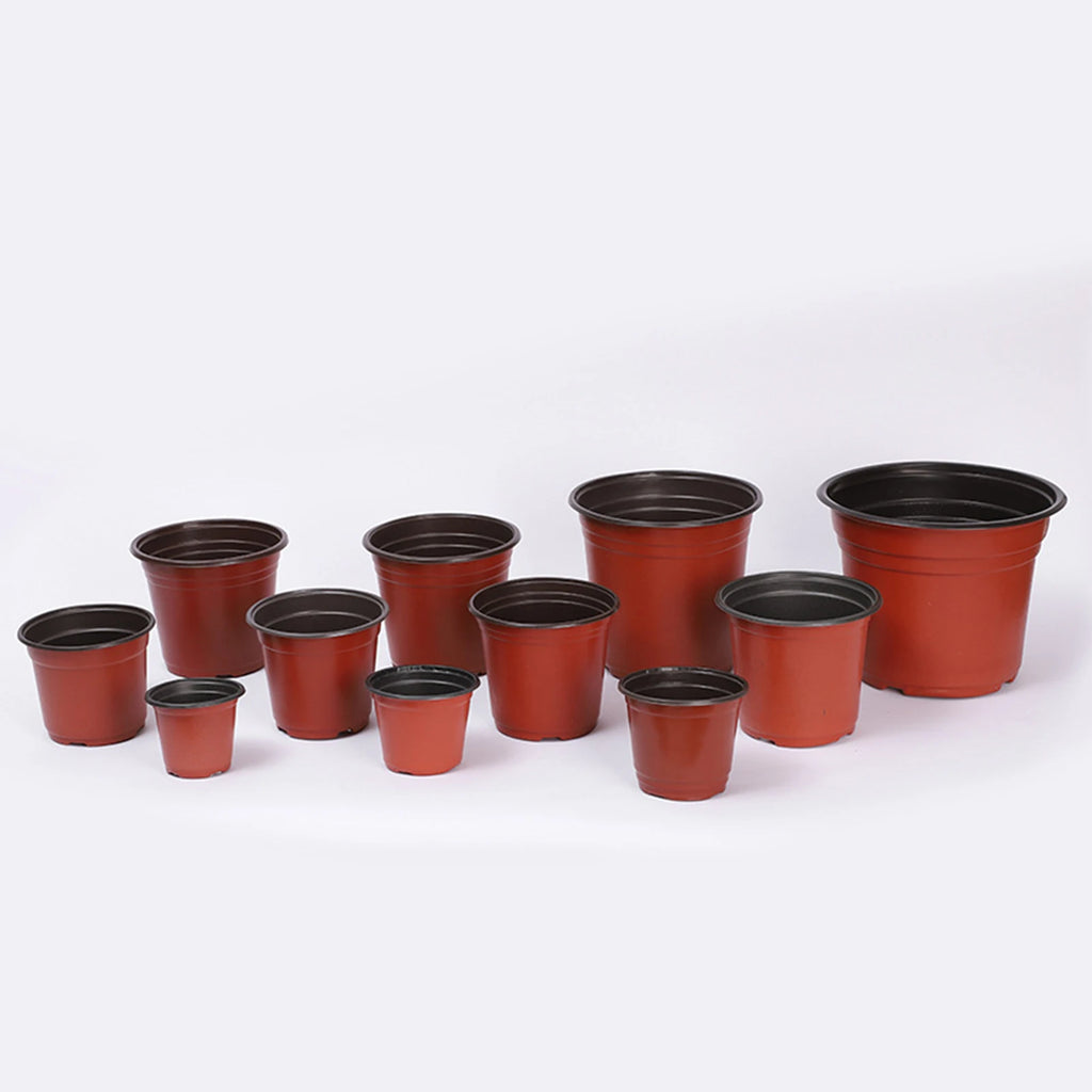 50/100PCS Plastic Plant Nursery Pots Seedling Flower Plant Container and Seed Starting Pots Gardening Pots 9/10/11/12/13/14 cm