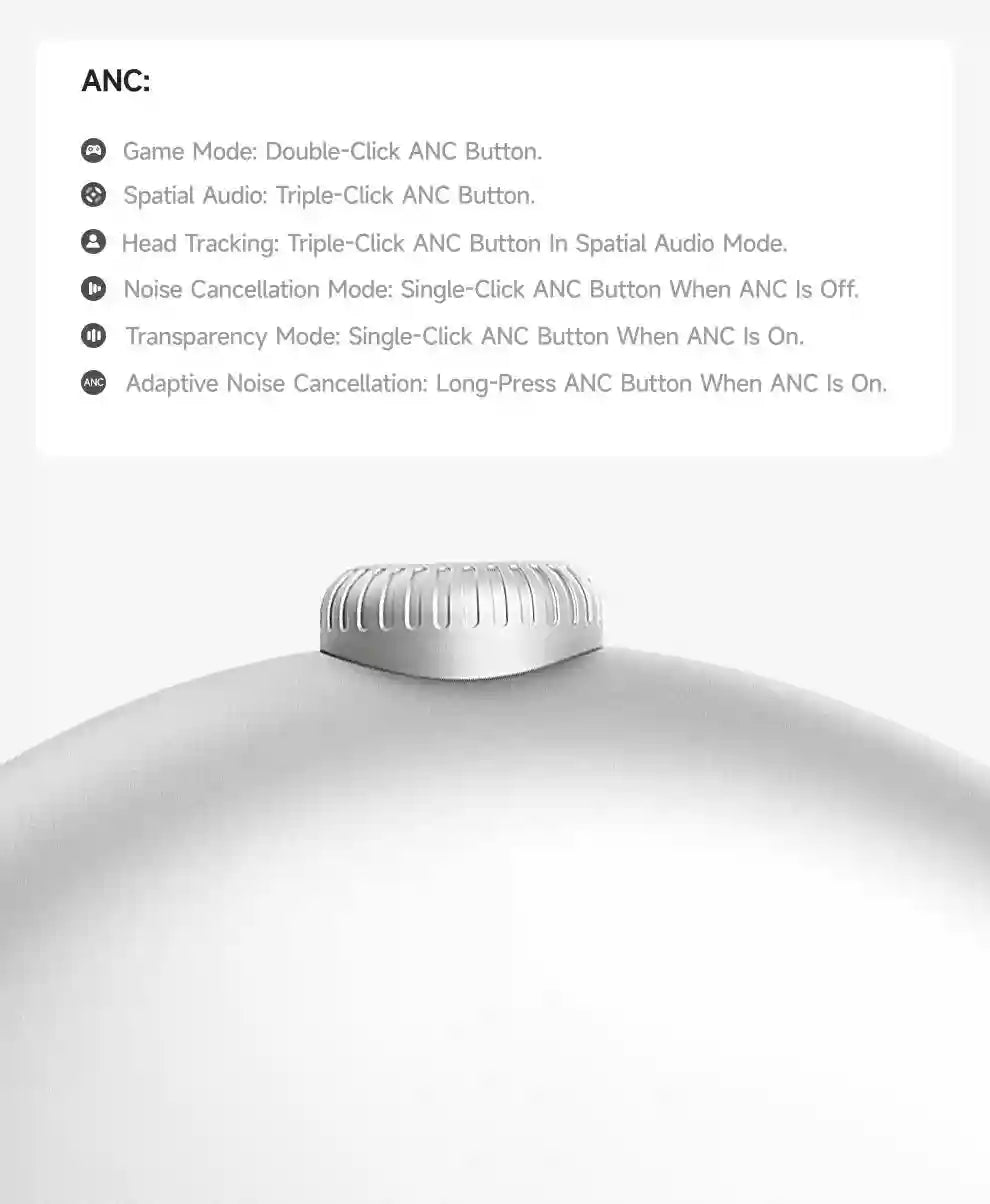 Wireless Headphones with Hybrid Active Noise Cancellation & 180H Battery Tidesmit