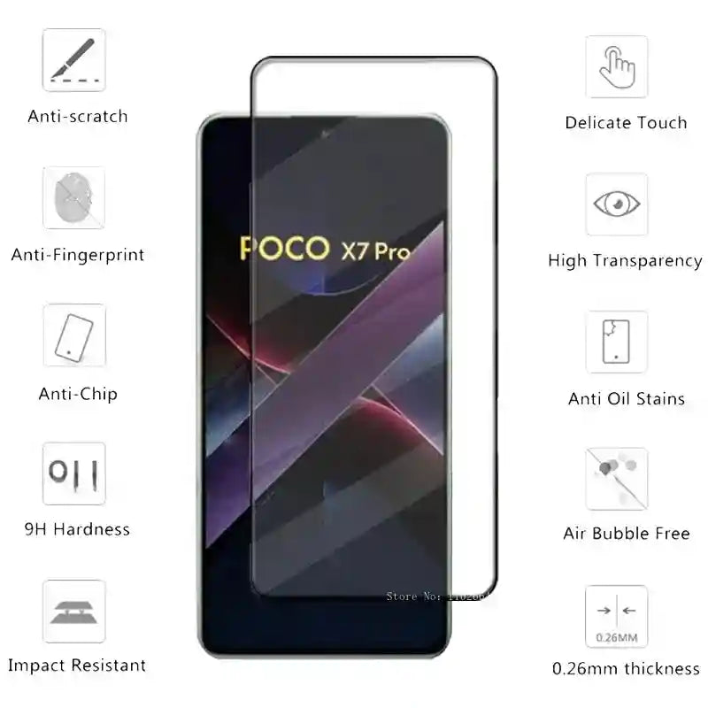 Poco X7 Pro Screen Protector: 6-in-1 Tempered Glass & Lens Kit AE Tidesmit