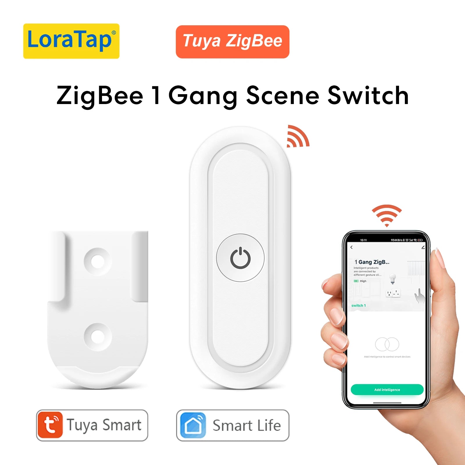 Zigbee Smart Scene Switch 1 Gang - Wireless App-Controlled Home Automation Tidesmit
