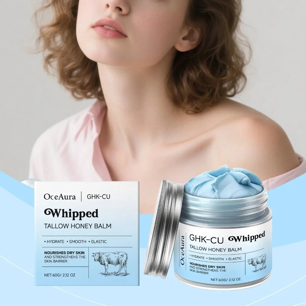 Tidesmit Copper Peptides PDRN GHK-Cu beef tallow blue balm moisturizer for mature dry sensitive skin texture detail