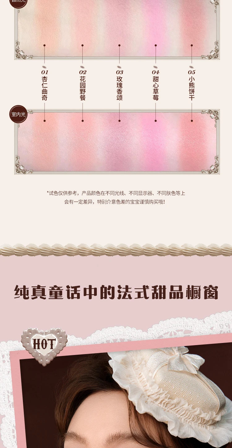 Tidesmit Sweetie Bear silk satin blush powder matte finish vegan face makeup swatch for natural cheek contour