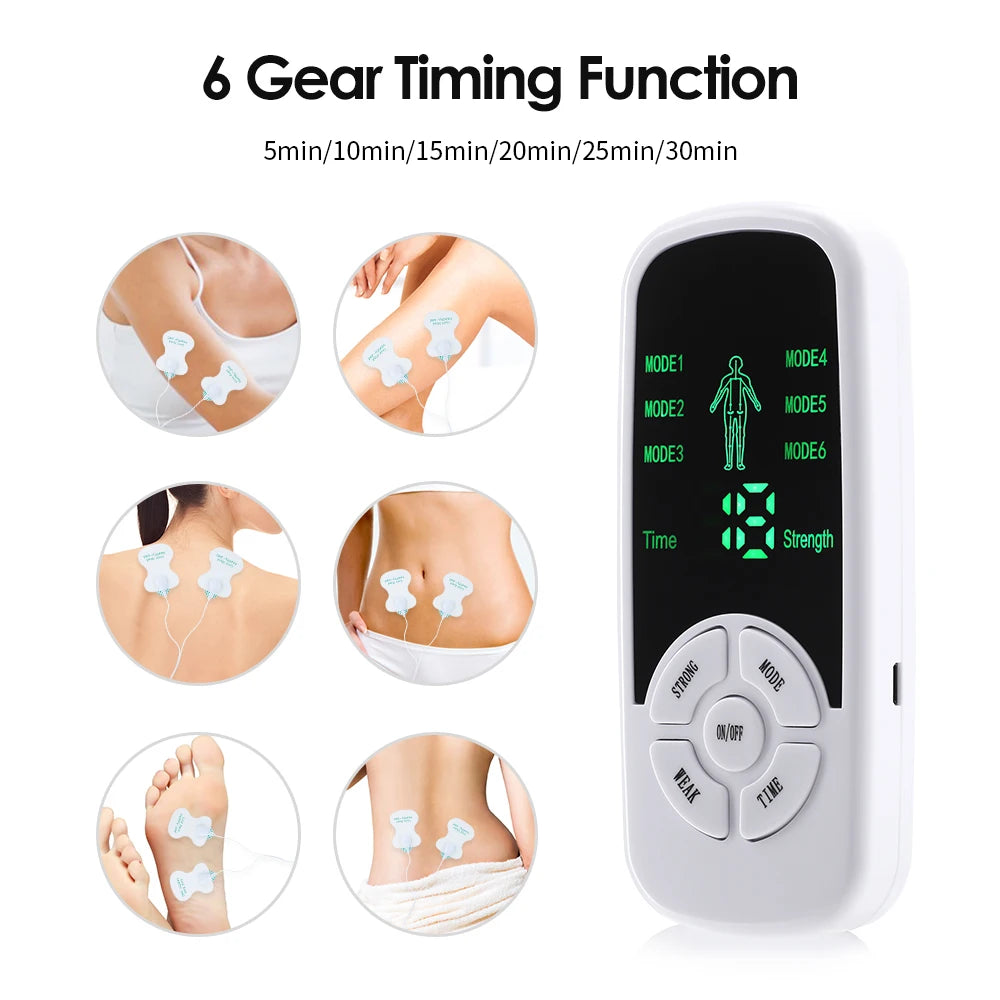 Back Massage Instrument: 6-Mode TENS Electric Massager & Heat Therapy Back Massage Instrument Tidesmit