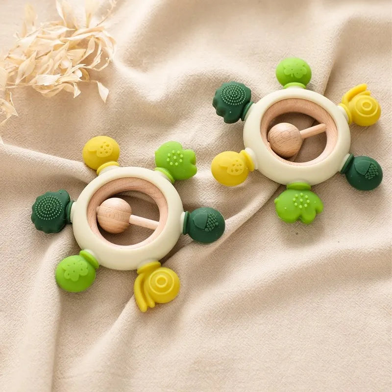 1Pcs Food Grade Baby Silicone Teether Toy Cartoon Car Nursing Teething Ring BPA Free Newborn Health Molar Chewing Accessorie Toy
