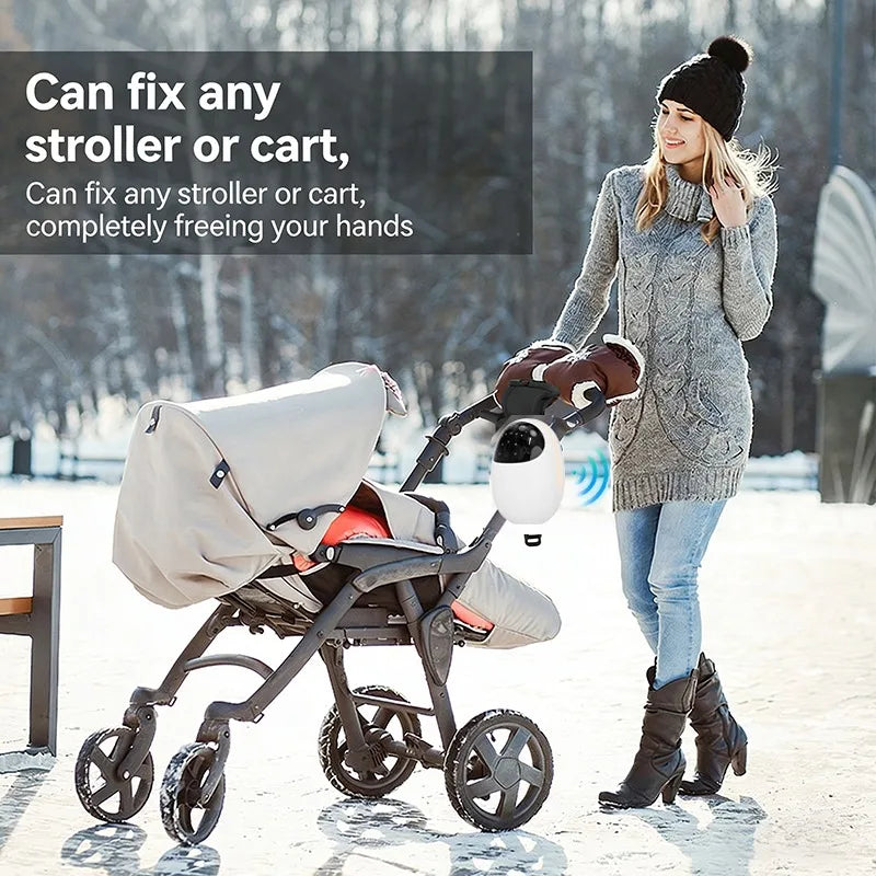 Portable Outdoor Baby Stroller Rocker with Night Light Bluetooth Speaker White Noise Electric Baby Sleep Soothing Device