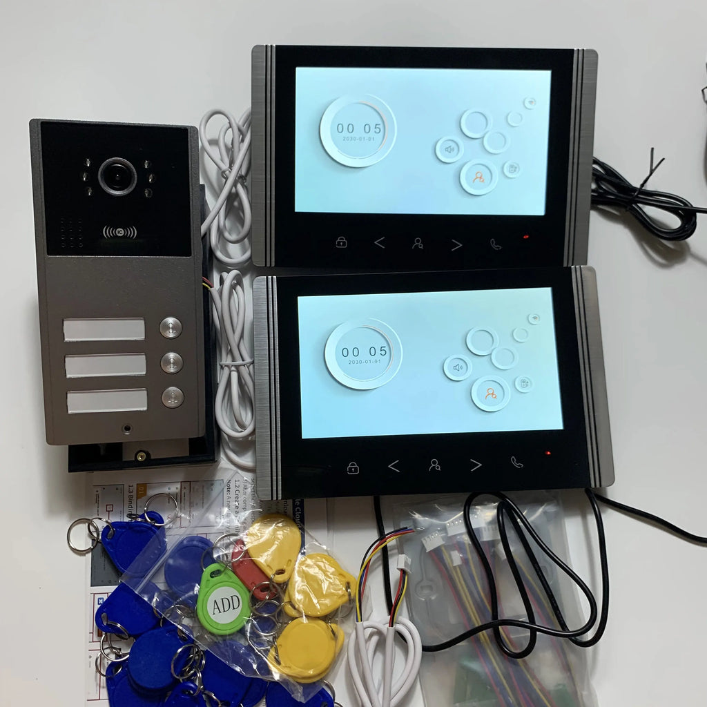 2/3/4 Unit Home Video Intercom for Apartments Residential Intercom Doorbell Wifi Video Door Phone System with RFID Card Unlock