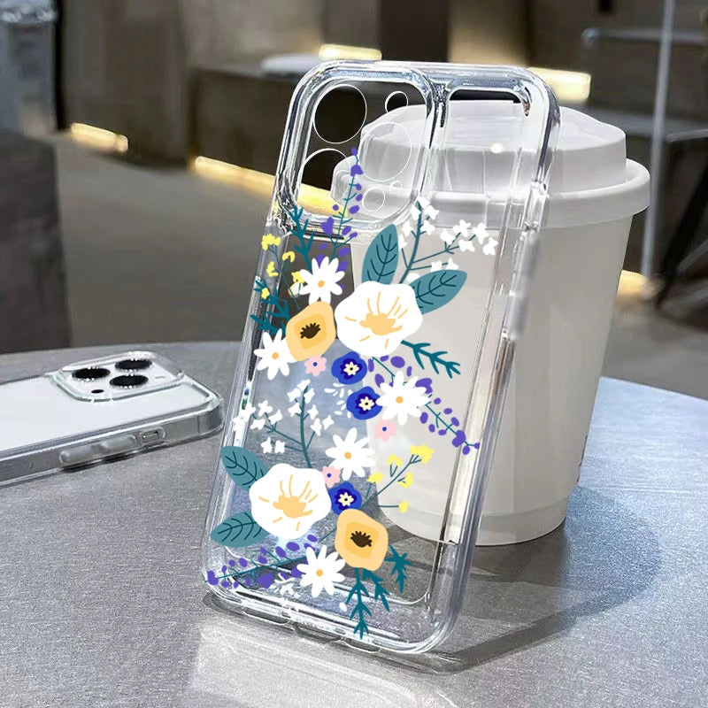 Redmi Note 14 Clear Case | Jasmine Floral Shock-Absorbing Slim Fit Cover Tidesmit
